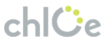 Logo della parola 'chloe' con cerchi gialli sopra la lettera 'o'.